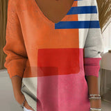 Beatrice™ | Farbenfroher Pullover mit V-Ausschnitt