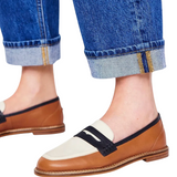 Anouk | Loafers mit runder Spitze und Farbblock-Design