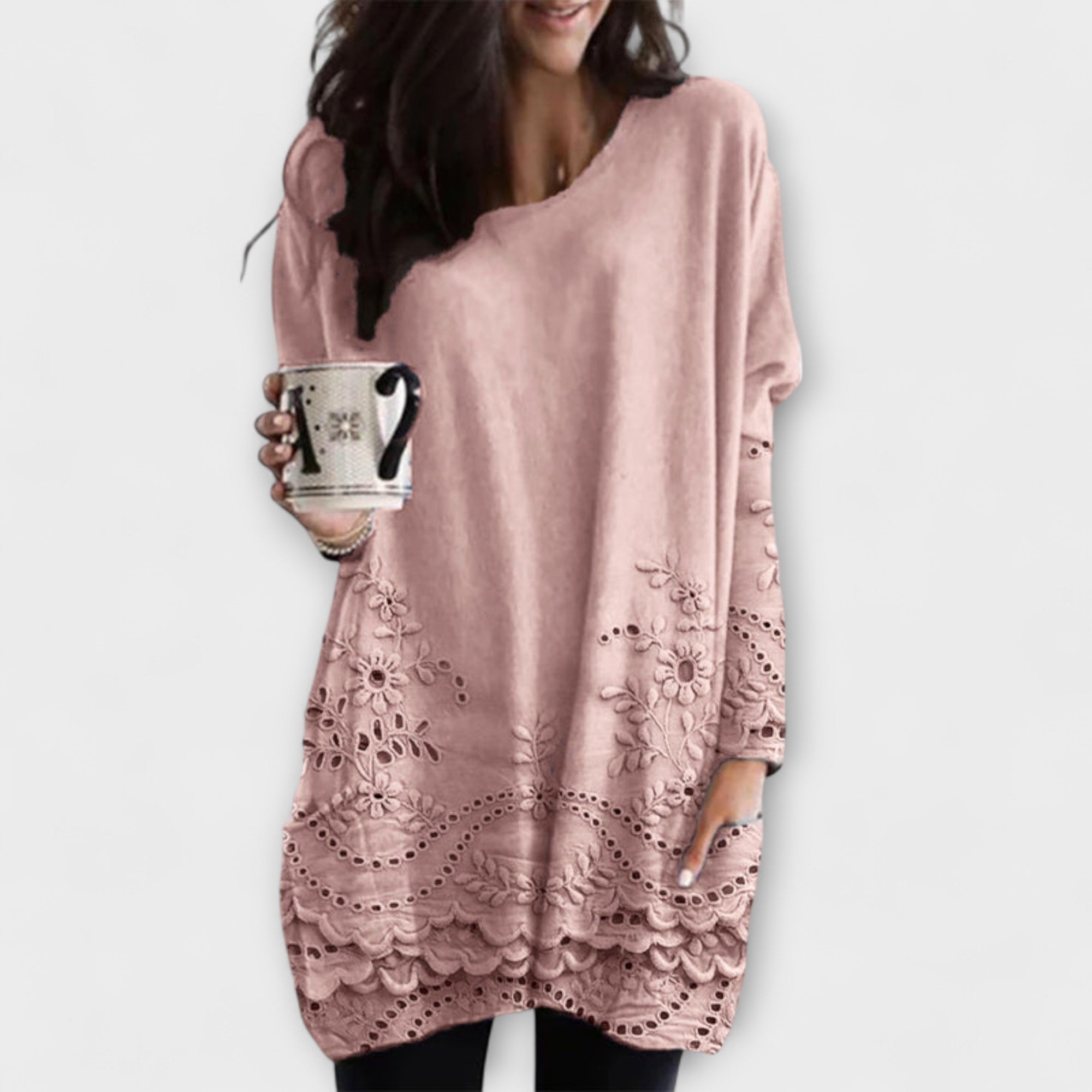 Riley™ | Bedruckter Pullover Mit Stickerei