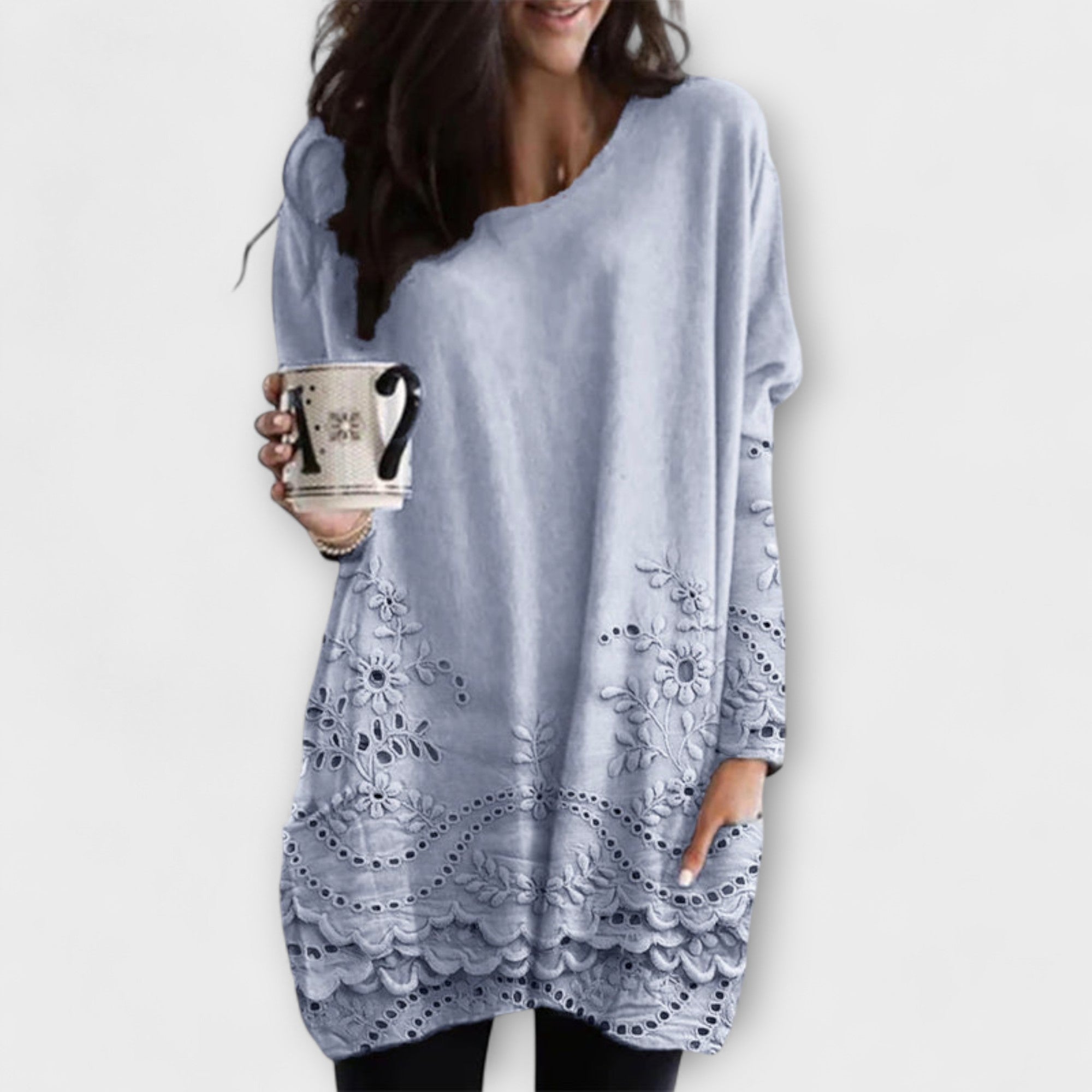 Riley™ | Bedruckter Pullover Mit Stickerei