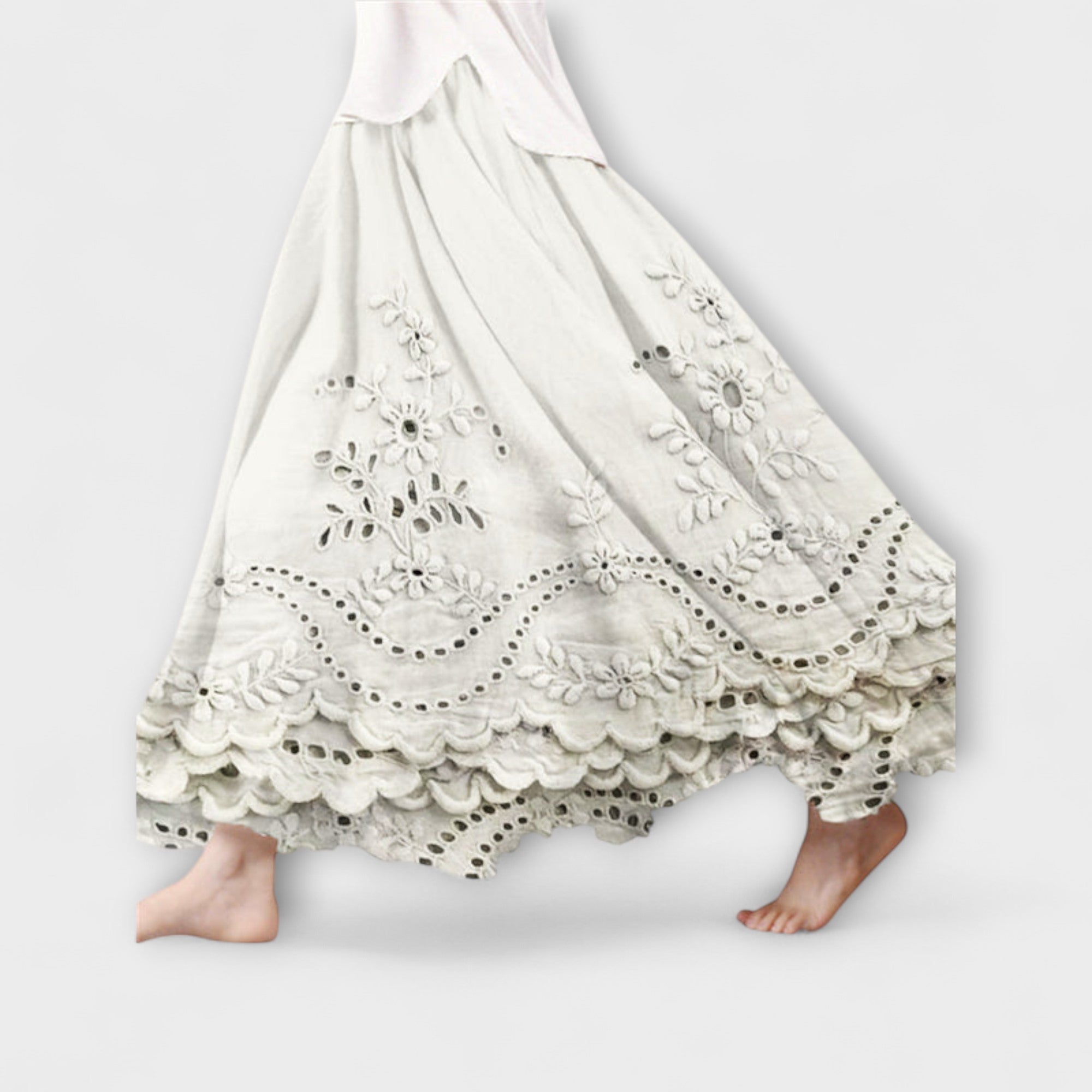 Aurora – Boho Maxirock Mit Stickerei