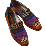 Henny | Brauner Mokassin mit Leopardenmuster