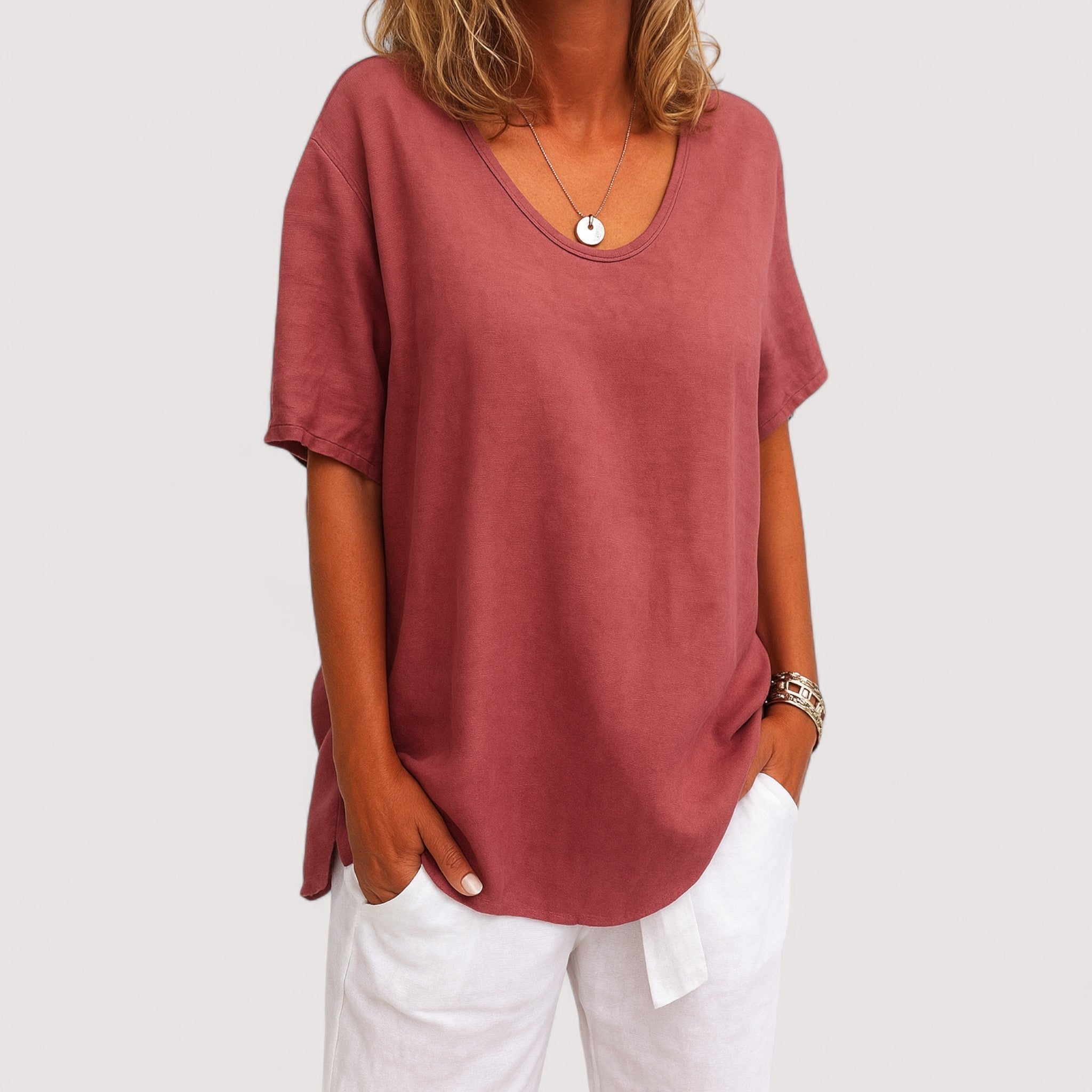 Sigrid™ | Baumwoll-Leinen-T-Shirt