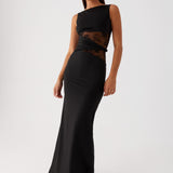 Leni™ | Figurumspielendes Maxikleid mit dezenten Cutouts und Lacing