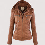 Laurina™ | Taillierte Bikerjacke mit Kapuze