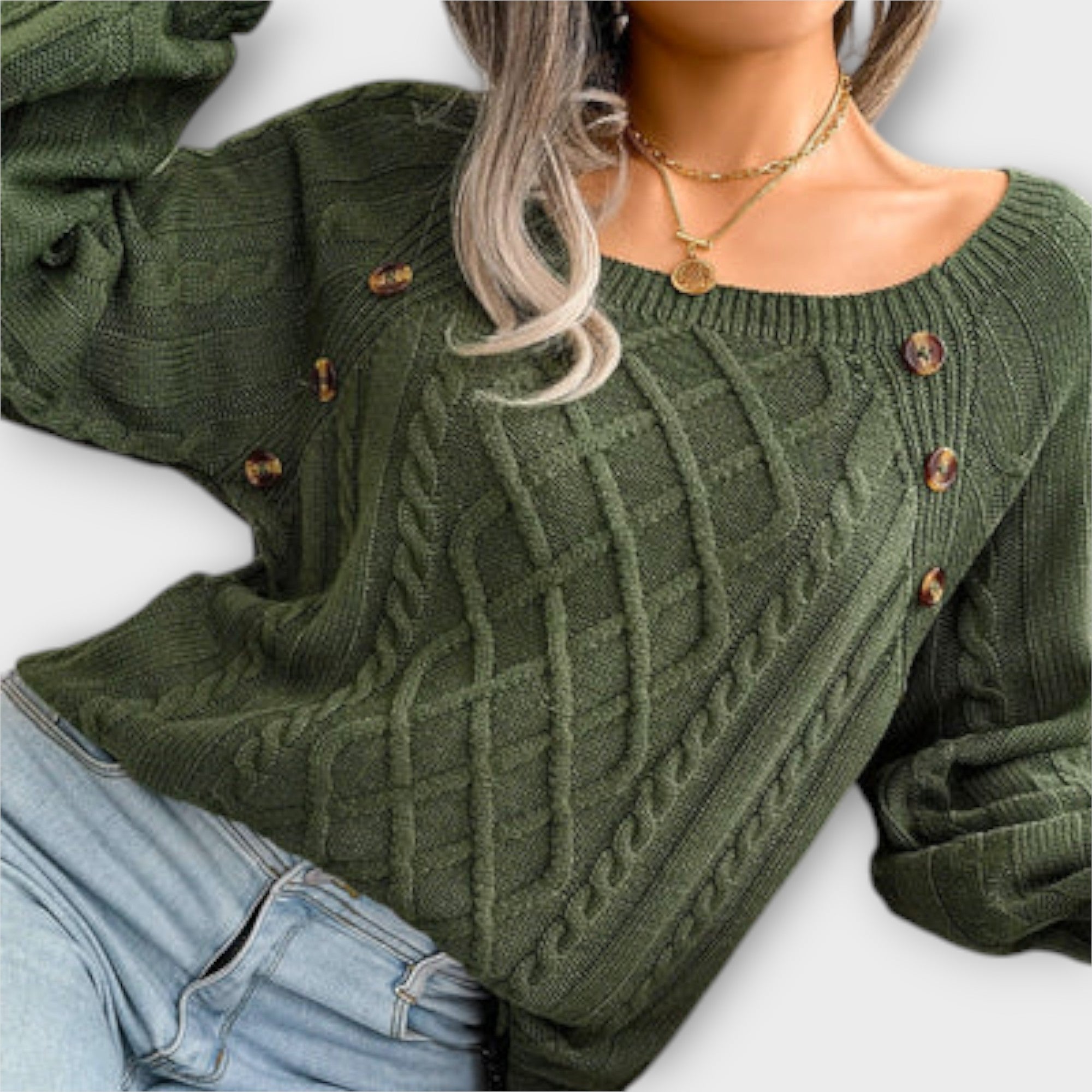 Aurora - Strickpullover mit Knöpfen
