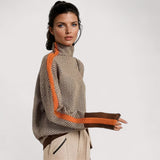 Gabriela™ | Rollkragenpullover mit auffälligen kontrastierenden Streifen