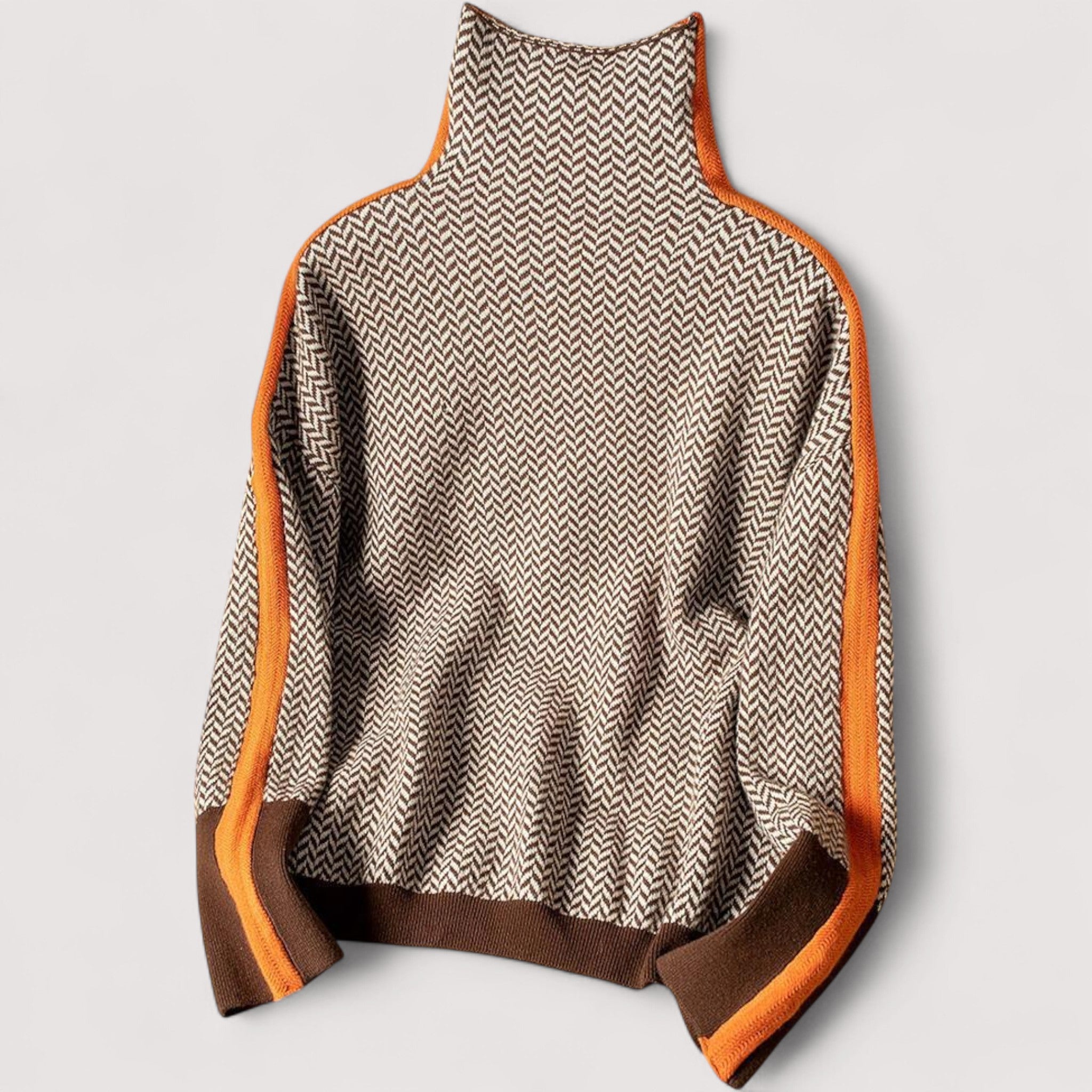 Gabriela™ | Rollkragenpullover mit auffälligen kontrastierenden Streifen
