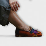 Henny | Brauner Mokassin mit Leopardenmuster